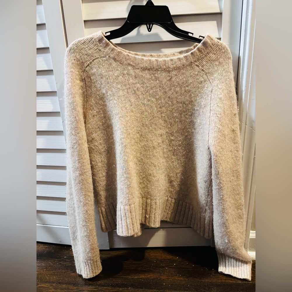 J. CREW, Cream Scoop-Neck Cozy Knit Sweater, Size XL